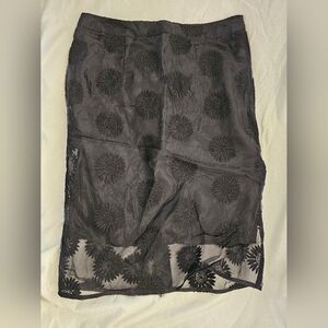 Elegant Black Floral Skirt